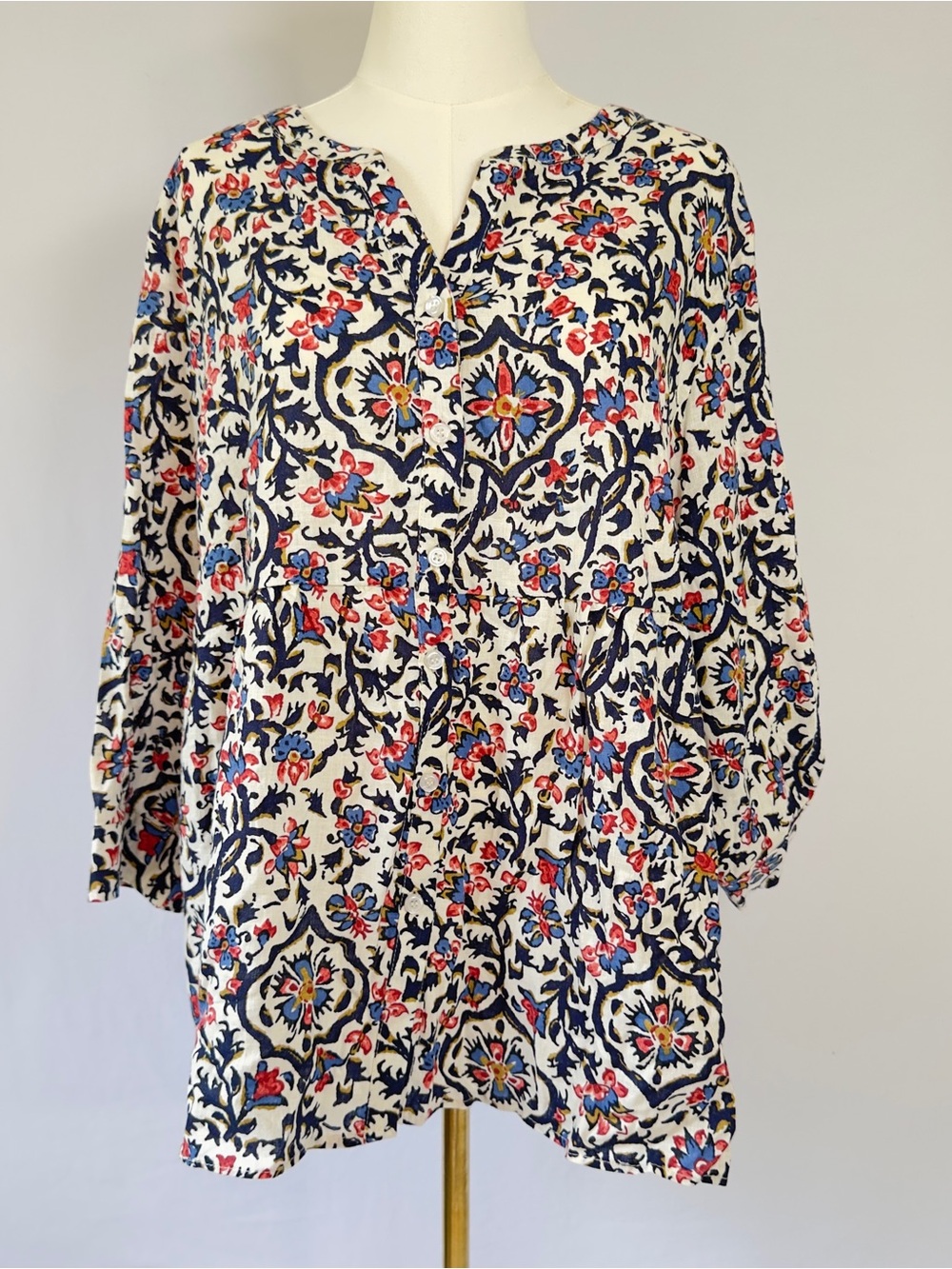Panama Jack Floral Print Tunic Top NWT, Womens Size Size 1X Resort Wear Beach